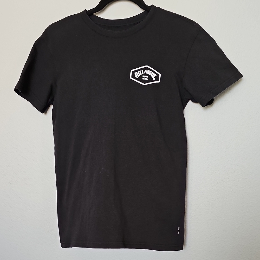 Billabong Boy's Black Short Sleeve Tee with White Logo Size 12